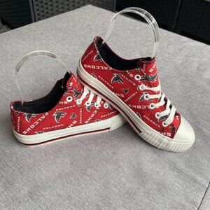 NFL Atlanta Falcons Team Logo Ladies Fashion Low Top Canvas Sneaker